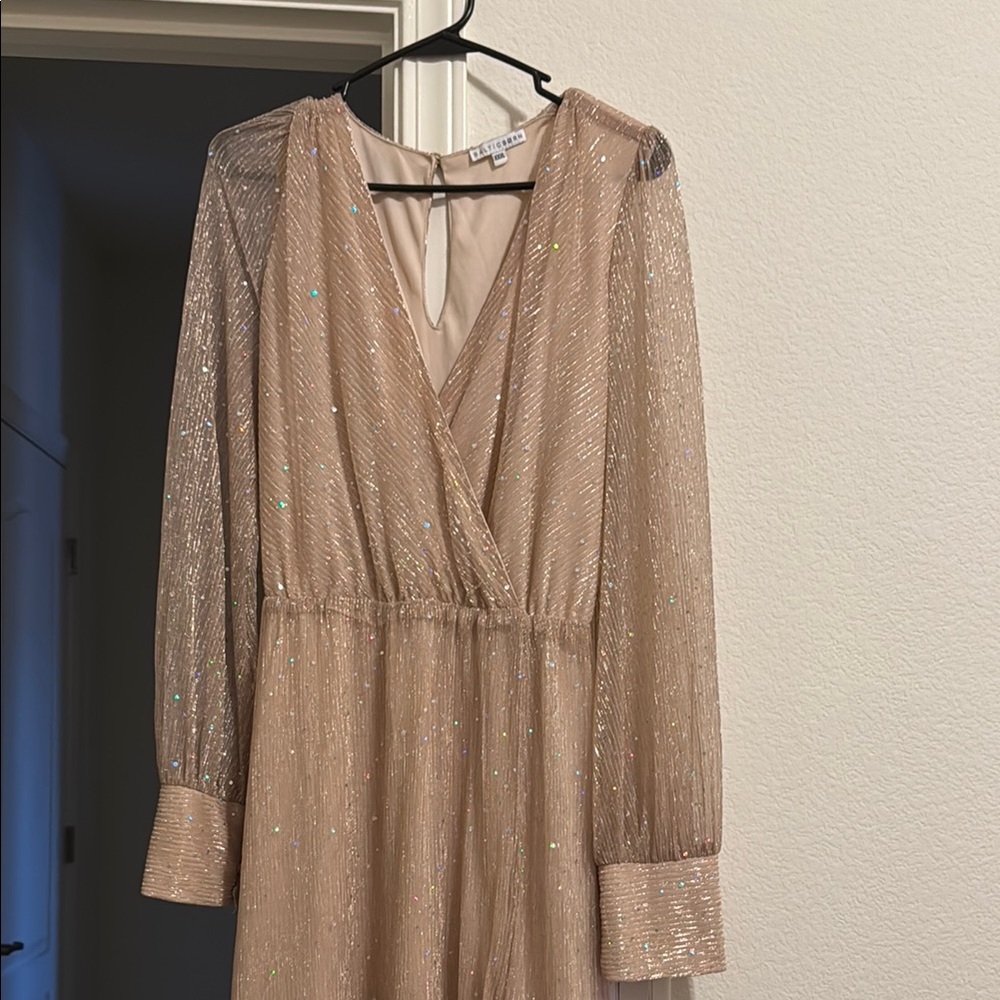 Baltic Born Women’s Abigail Champagne Sparkle Gown Size XXXL Formal Fairy